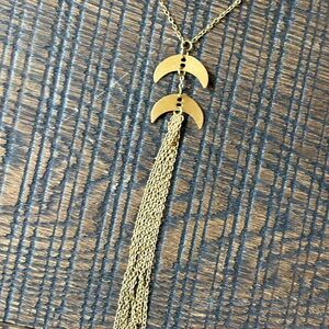 Gold Crescent Pendant Necklace